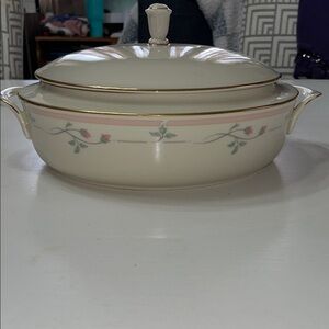 Vintage Lenox Rose Manor bowl with lid